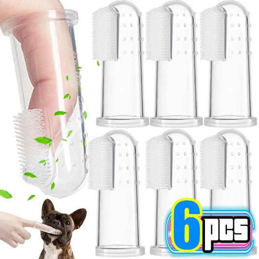 Silicone Soft Pet Finger Cuff Toothbrushes Dog Brush