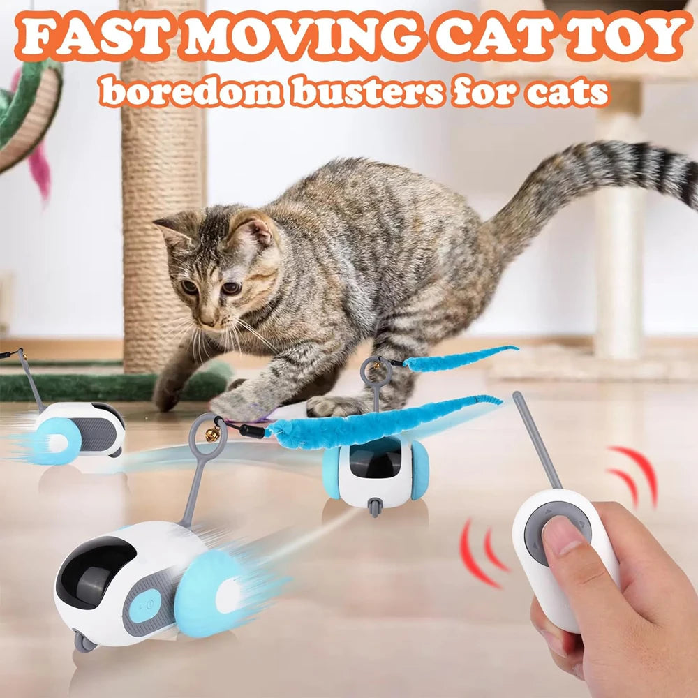 Smart Cat Toy Car Interactive Cat Toy Ball Automatic Rolling Remote Control Toy Car Indoor Cat Accessories Pet Kitten Supplies