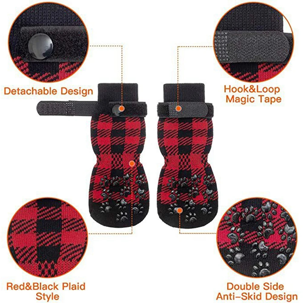 Dog Socks Anti-Slip 4pcs