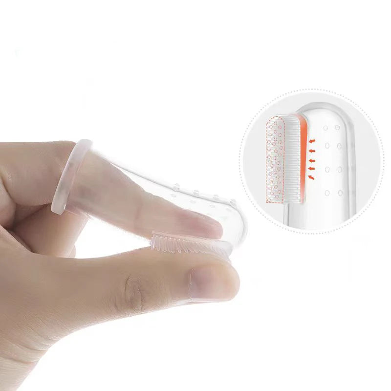 Silicone Soft Pet Finger Cuff Toothbrushes Dog Brush