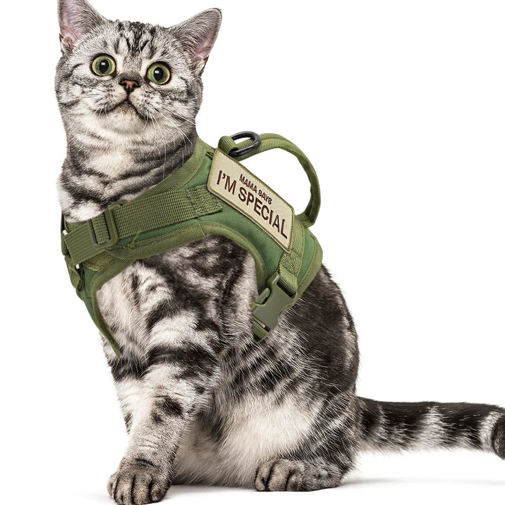 Pet Cat Harness Adjustable Mesh Vest Walking Lead