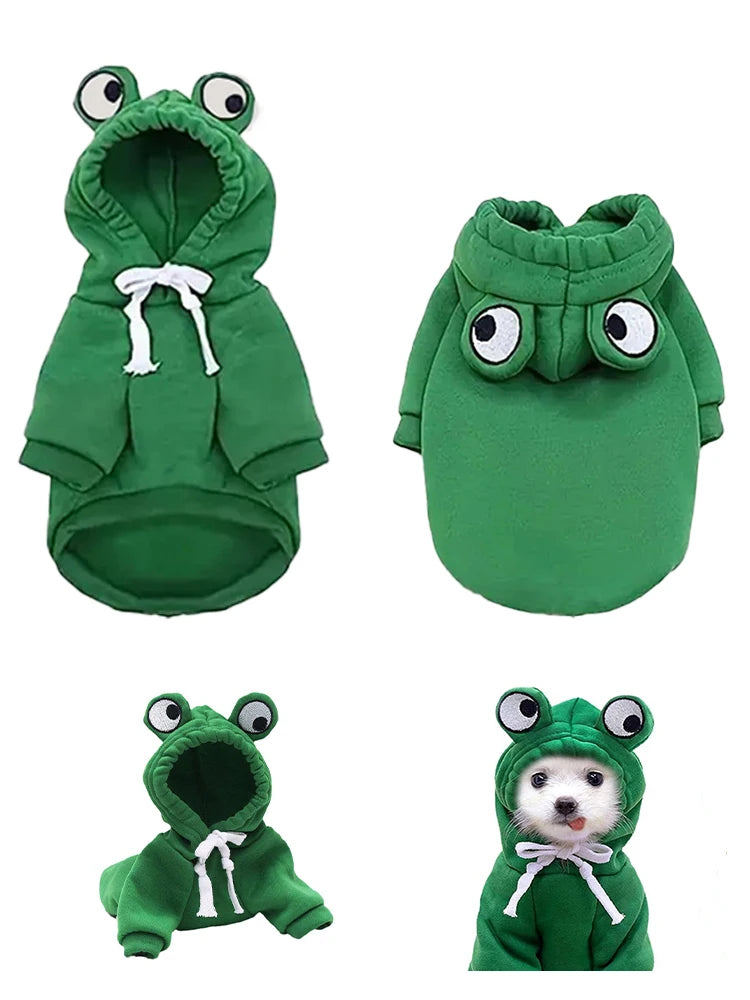 Adorable Green Frog Dog Sweater Dog Coats  Pet Clothes