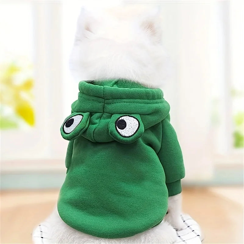 Adorable Green Frog Dog Sweater Dog Coats  Pet Clothes