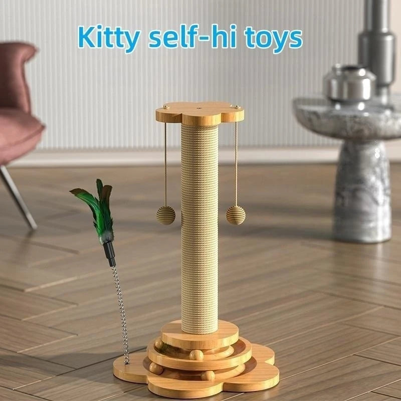 Pet Cat Toy Solid Wood Cat Turntable Funny