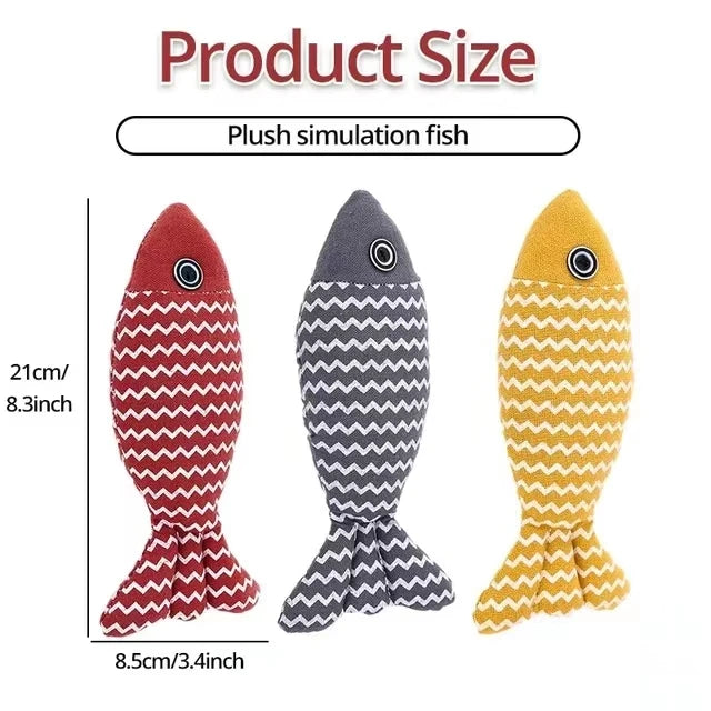 MADDEN Cat Fish Toy Cat Scratcher Catnip Toy Interactive Simulation Fish