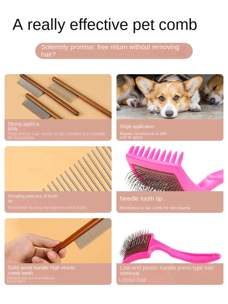 Cat Comb Cat Accessories Stainless Steel Pet Hair Remover