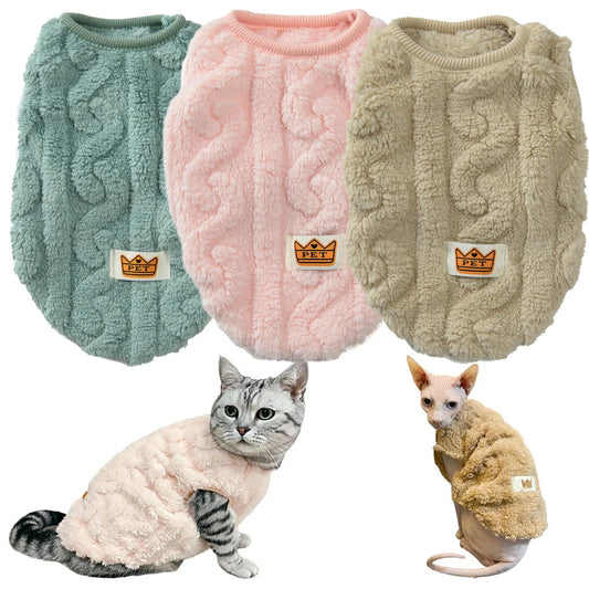 Cat Clothes Winter Warm Fleece Soft Cozy