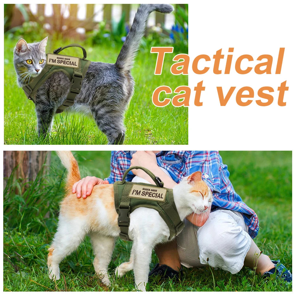 Pet Cat Harness Adjustable Mesh Vest Walking Lead