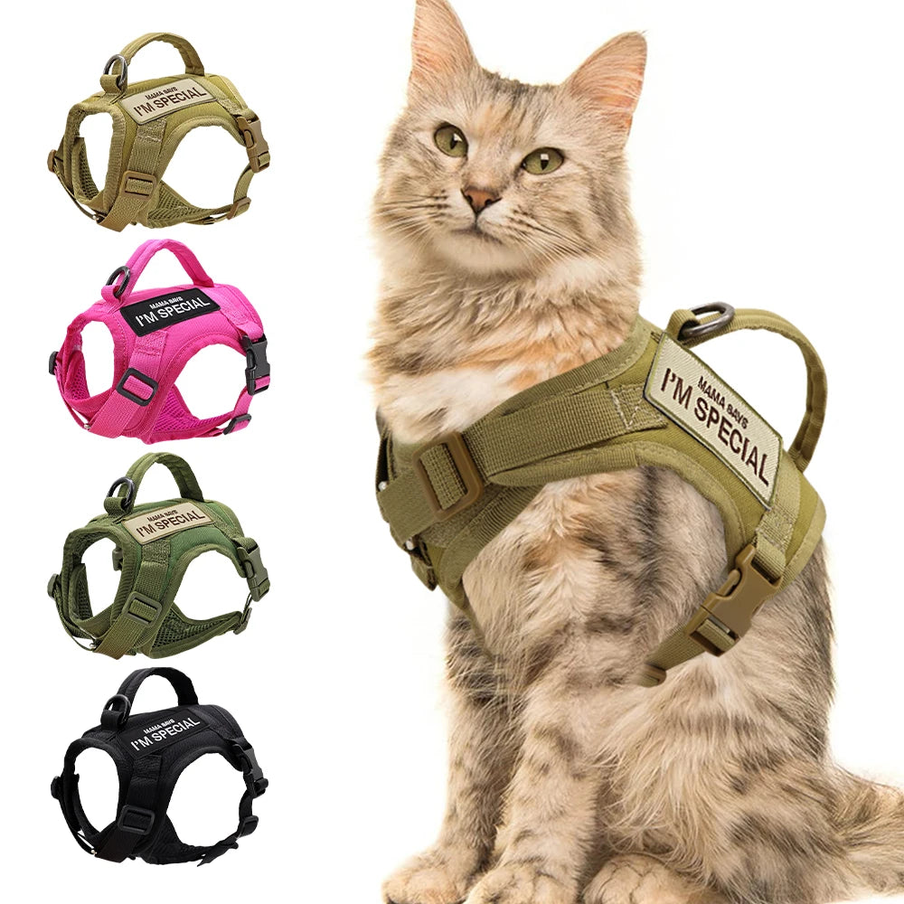 Pet Cat Harness Adjustable Mesh Vest Walking Lead