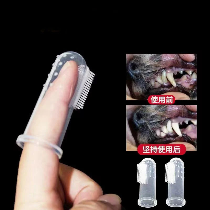 Silicone Soft Pet Finger Cuff Toothbrushes Dog Brush