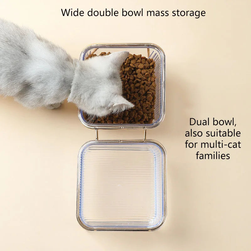 Pet bowl Transparent high foot cat bowl Drink water