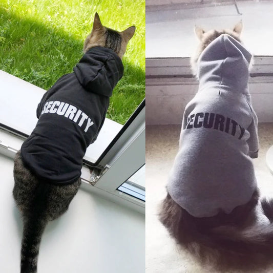 Security Cat Clothes Pet Cat Coats Jacket Hoodies For Cats