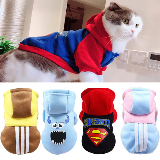 Cat Puppy Sport Hoodies Spring Autumn Pet Clothes