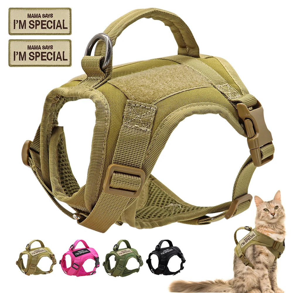 Pet Cat Harness Adjustable Mesh Vest Walking Lead