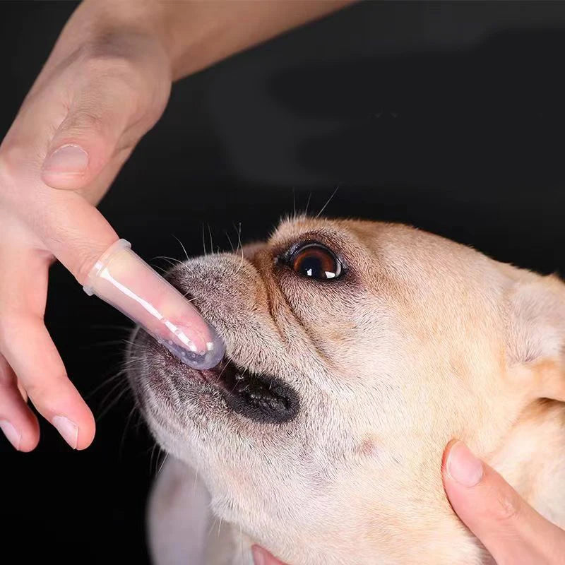 Silicone Soft Pet Finger Cuff Toothbrushes Dog Brush